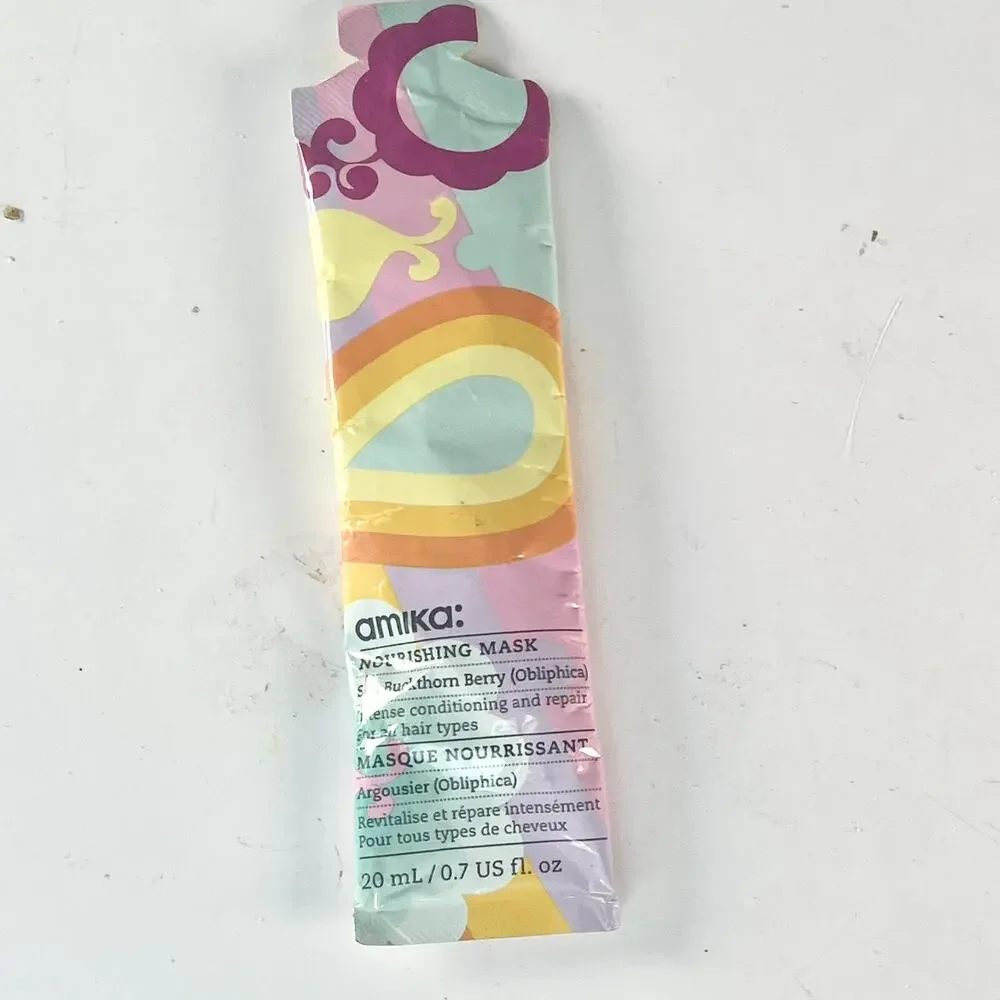 Amika Soulfood Nourishing Hair Mask Sew Buckthorn Berry Travel .7 fl oz 20ml New